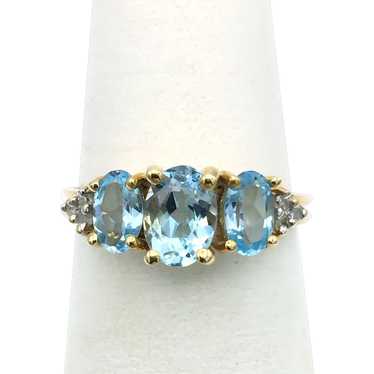 10K Topaz & Diamond Ring - image 1