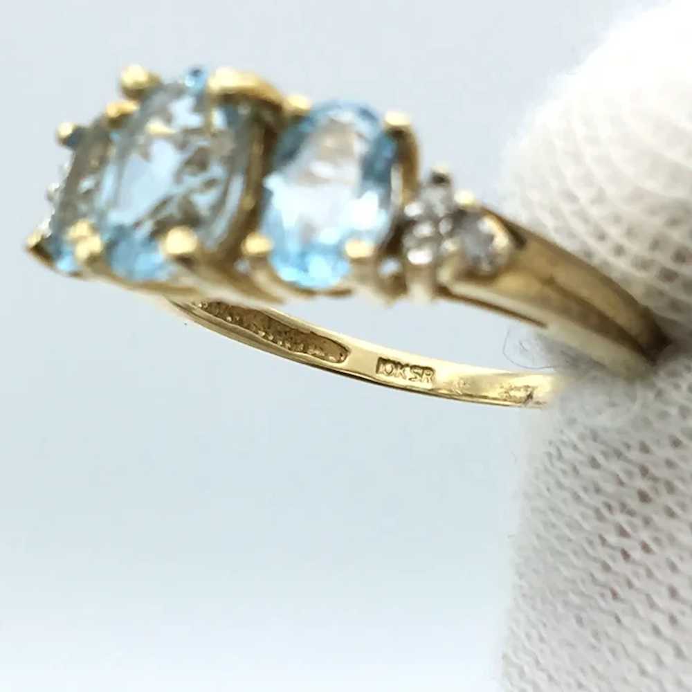 10K Topaz & Diamond Ring - image 3