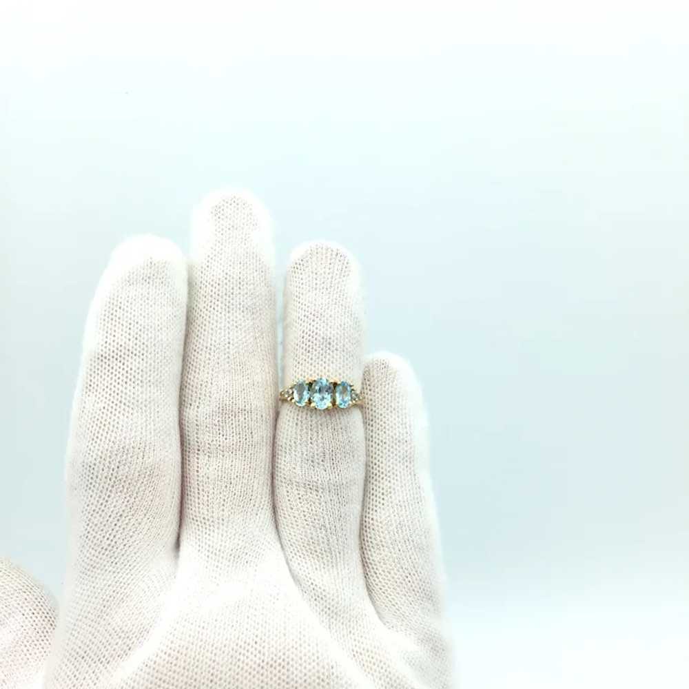 10K Topaz & Diamond Ring - image 4