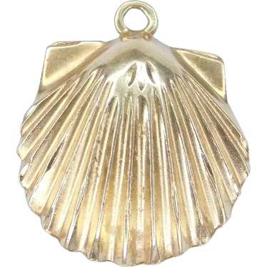 Nautical Clam Shell Charm 14K Gold