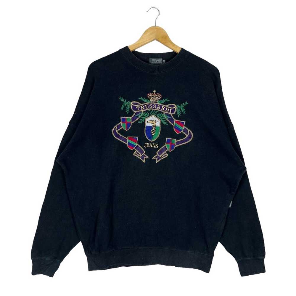 Trussardi × Vintage Trussardi Jeans Crest sweatsh… - image 1