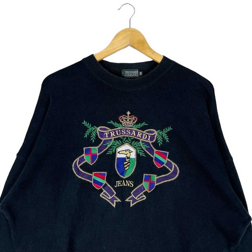 Trussardi × Vintage Trussardi Jeans Crest sweatsh… - image 2