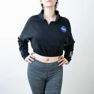 Chemistry Chemistry NASA Black Cropped Sweatshirt 