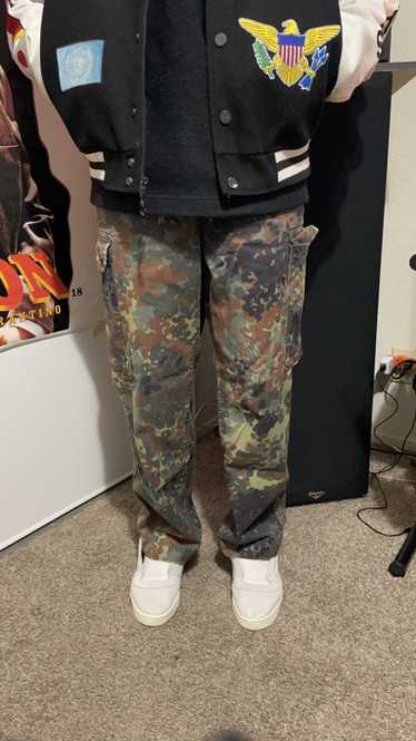 Vintage High Waisted Wide Leg Authentic Army Camo Cargo Pants