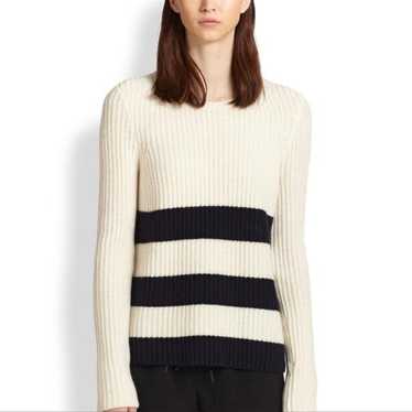 Vince Cashmere Funnel Neck selling Cream Striped Sweater Small NWOT