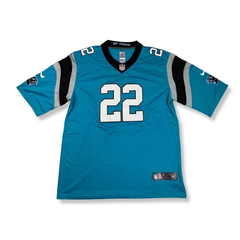 Men's Carolina #22 Christian Mccaffrey Black Jersey American Football  Stitched Limited Jersey-white/blue Buy 22 Christian Mccaffrey Black Jersey,Carolina  Jersey,White/blue Product On