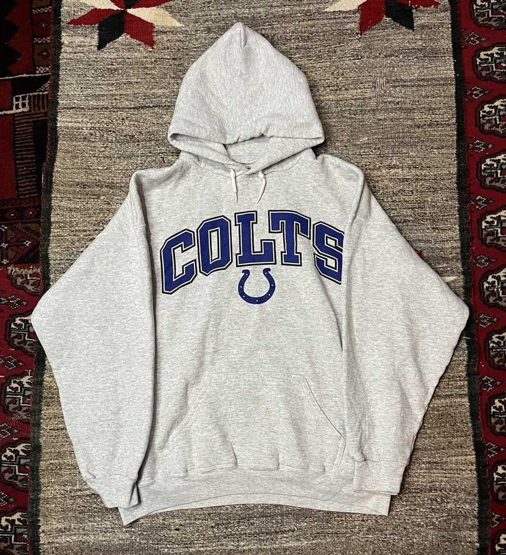 NFL Men Indianapolis Colts Pro Line Gray Throwback Logo Pullover