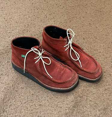 Kickers Suede Red Kickers Ankle Boots