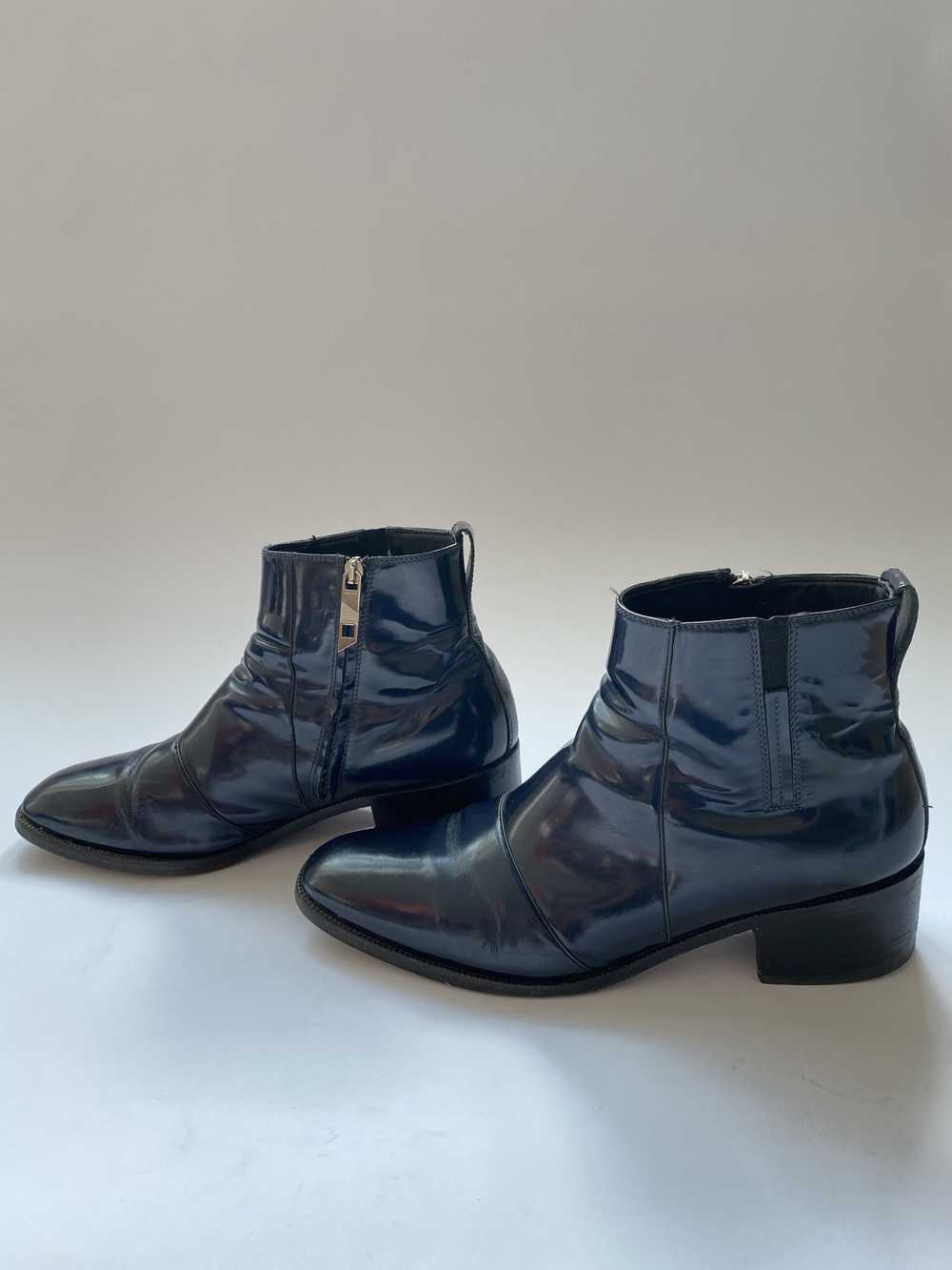 Dior × Hedi Slimane Dior Navy Leather Boots - image 3