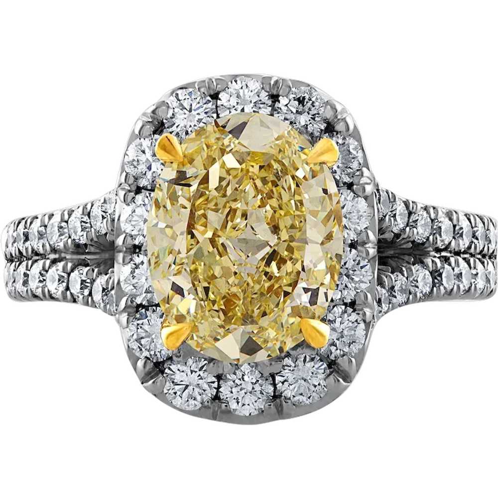 Estate “Canary” GIA 3.23ct Natural Fancy YELLOW V… - image 1