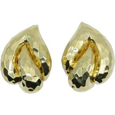 Monumental Henry Dunay 18K Yellow Gold Faceted Cl… - image 1