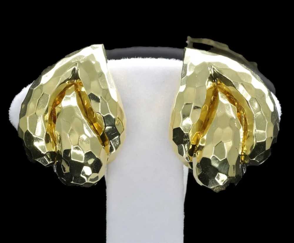 Monumental Henry Dunay 18K Yellow Gold Faceted Cl… - image 2