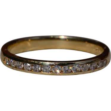 Ladies 14K Yellow Gold Diamond Partway Eternity B… - image 1