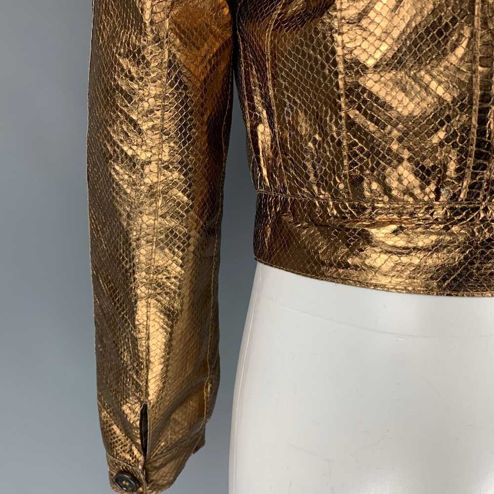 Mulberry Gold Leather Metallic Snake Skin Buttone… - image 4