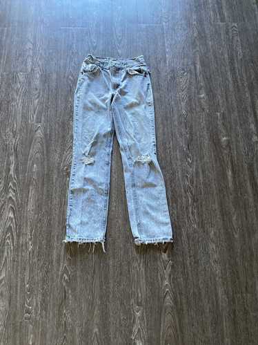 Vintage Vintage 80s 90s Stone Wash Gray Distresse… - image 1