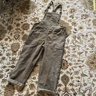 Aerie Kick Flare Corduroy Wide Leg Jumpsuit Overalls Brown Size S