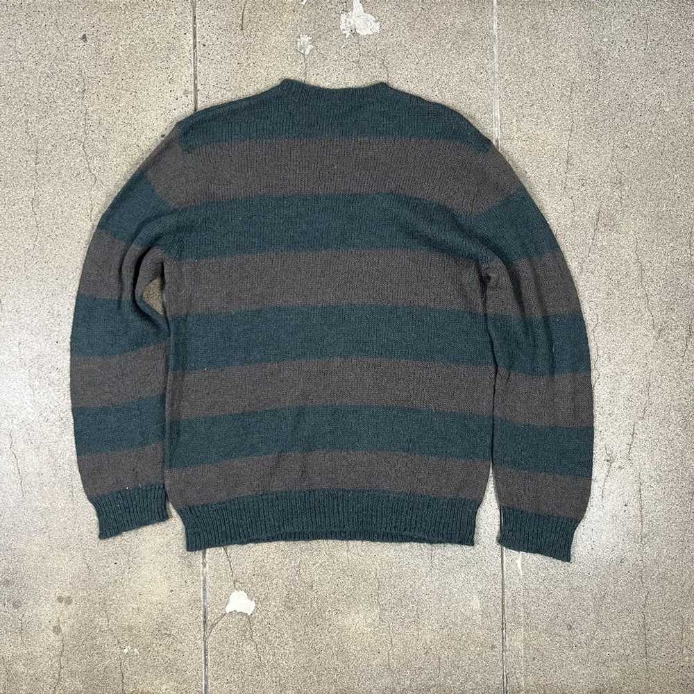 DKNY vintage DKNY Striped green and grey knit moh… - image 2