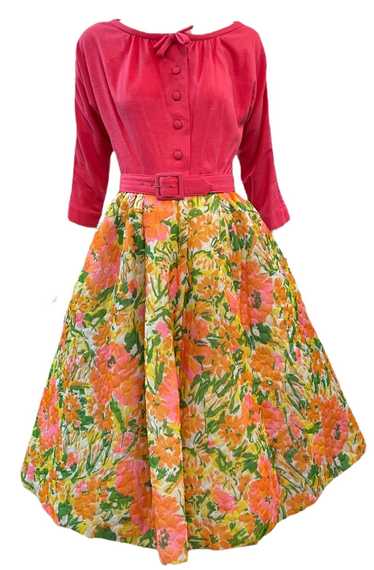 Dorian 50s Hostess Dress with Full Quilted Skirt