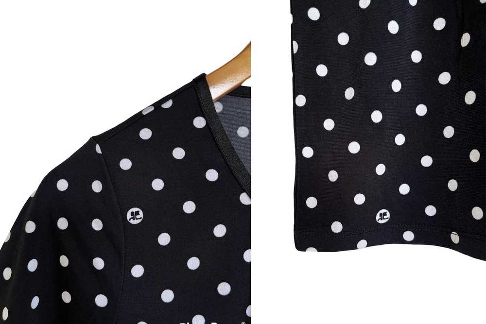 Courreges 90s COURRÈGES Black with White polkadot… - image 5