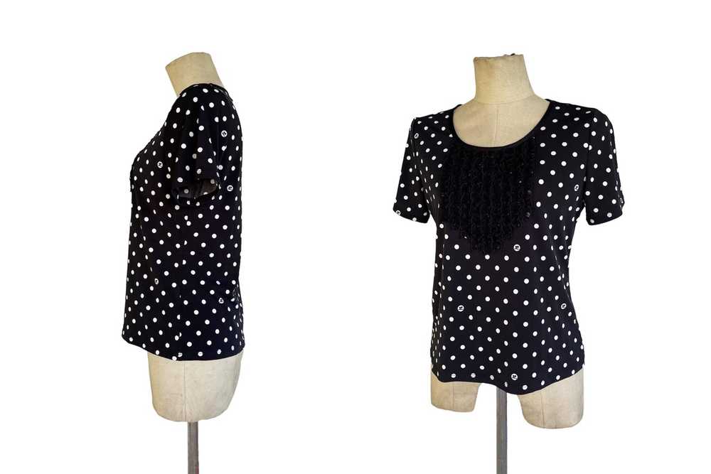 Courreges 90s COURRÈGES Black with White polkadot… - image 7