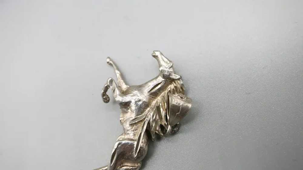 VINTAGE Sterling Large Horse Pendant  2 Inches Wi… - image 6