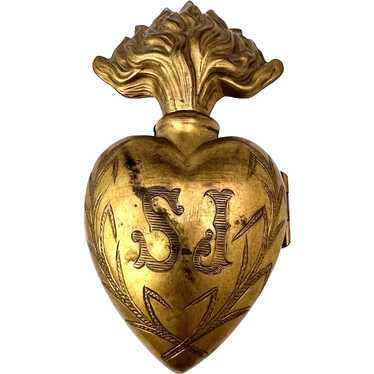 France Antique Large Ex-Voto Sacred Heart Catholi… - image 1
