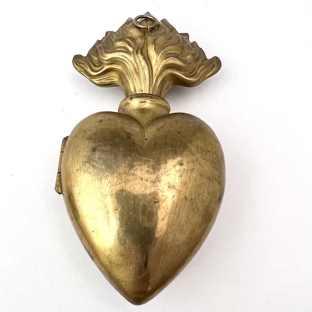 France Antique Large Ex-Voto Sacred Heart Catholi… - image 2