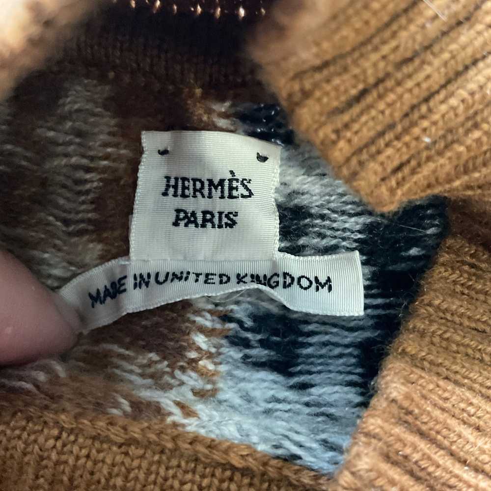 Hermes Hermès pullover sweater jumper brown blue … - image 2