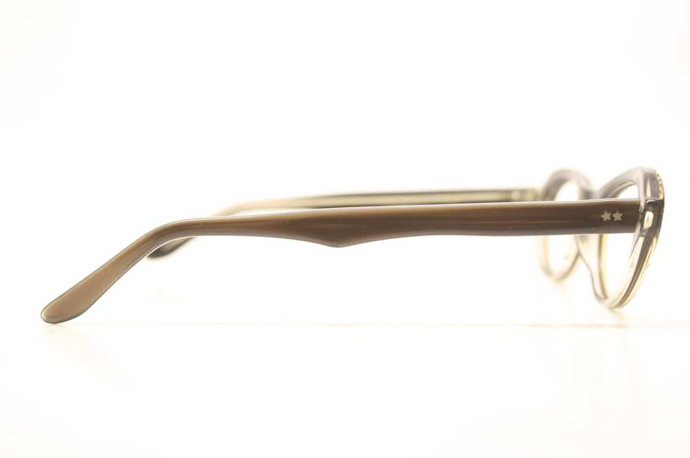 NOS Brown Rhinestone Vintage Cat Eye Glasses - image 2