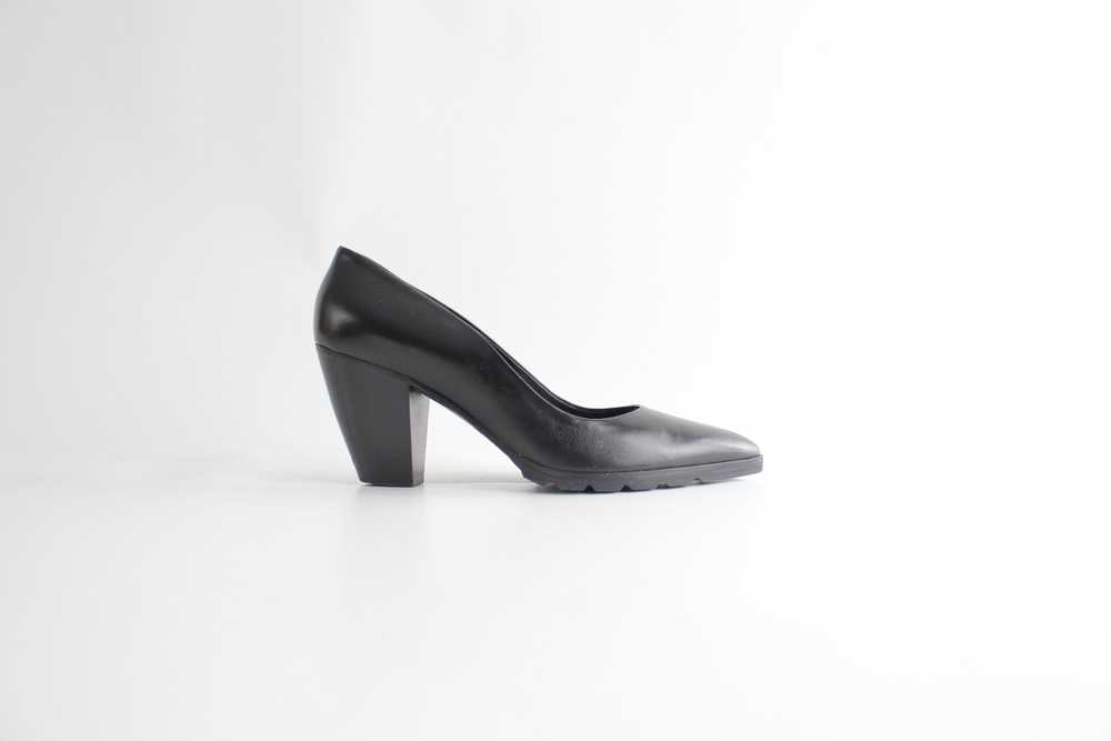 Vintage Walter Steiger Black Leather Pointed Toe … - image 1