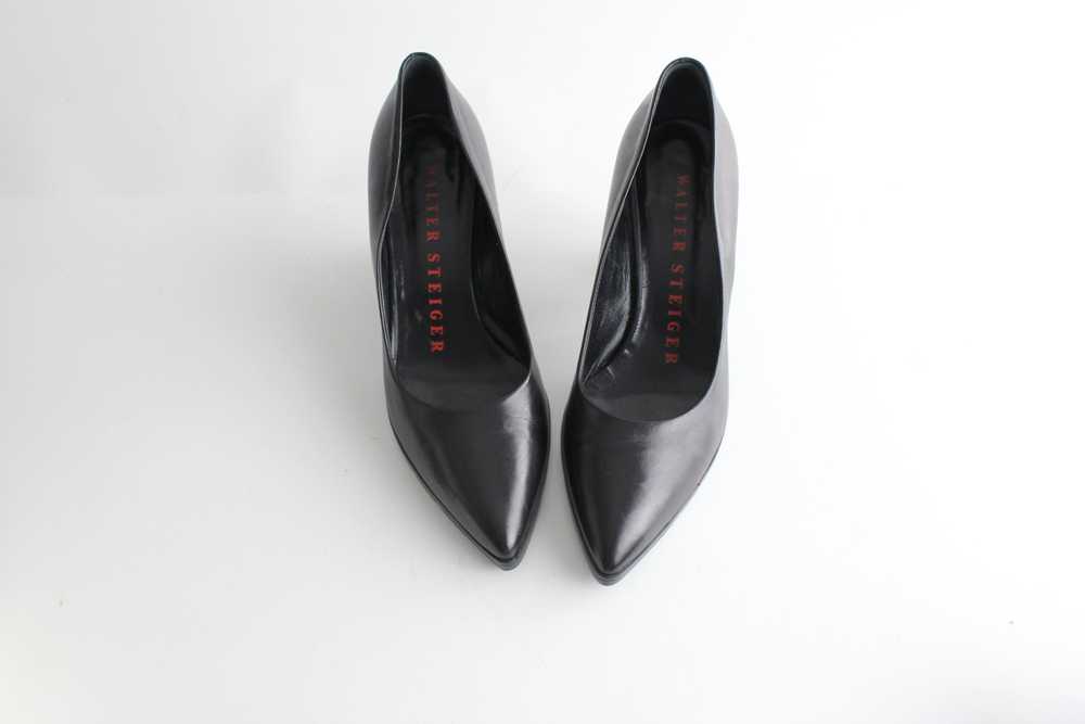 Vintage Walter Steiger Black Leather Pointed Toe … - image 4