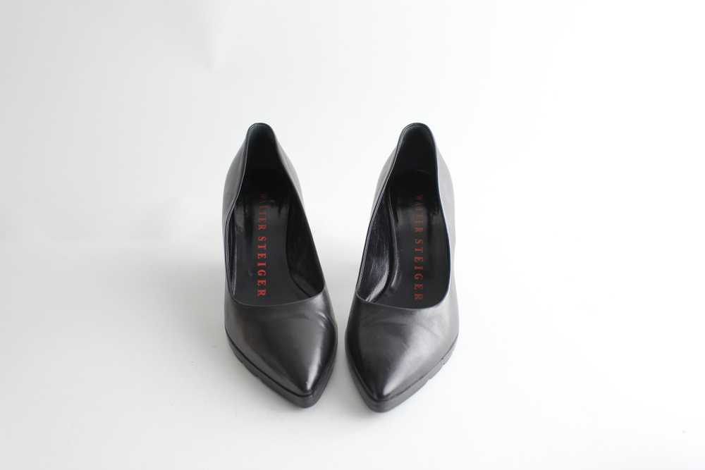 Vintage Walter Steiger Black Leather Pointed Toe … - image 6