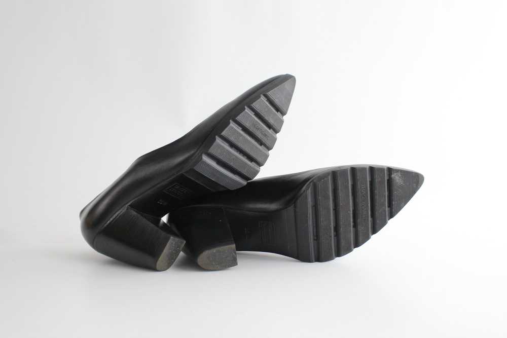 Vintage Walter Steiger Black Leather Pointed Toe … - image 8