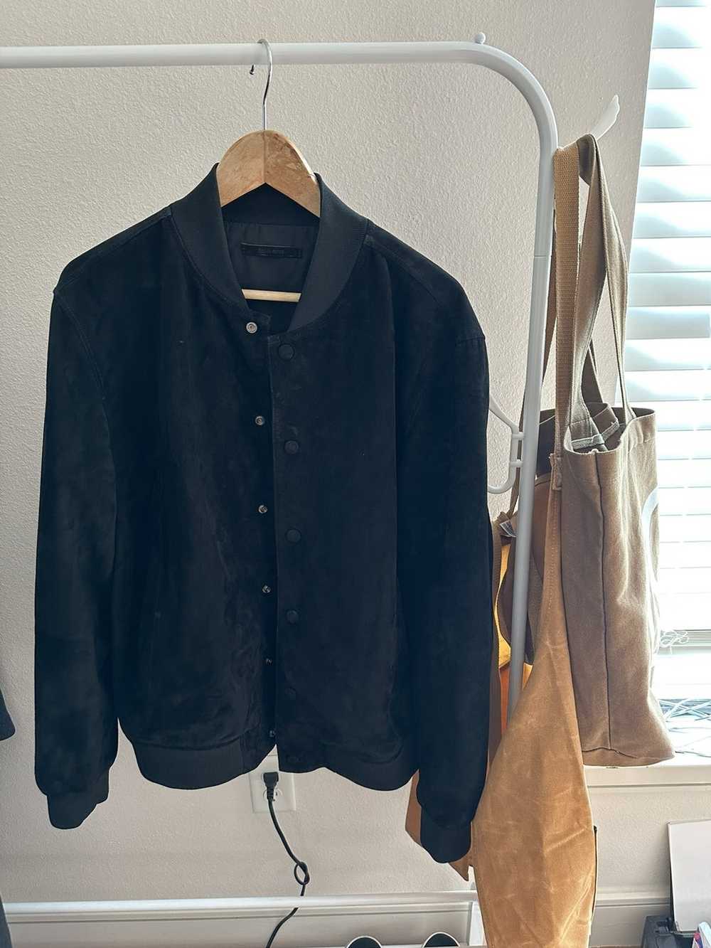 Mango black suede bomber jacket - image 1