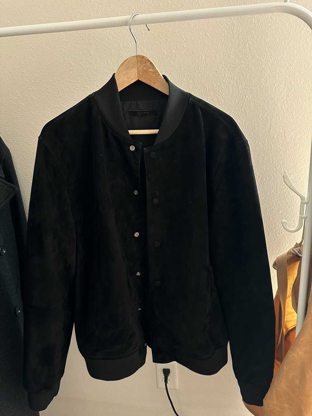 Mango black suede bomber jacket - image 7