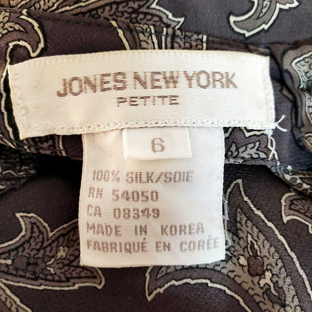 Jones New York 1980s Gray Silk Blouse Paisley Cov… - image 8