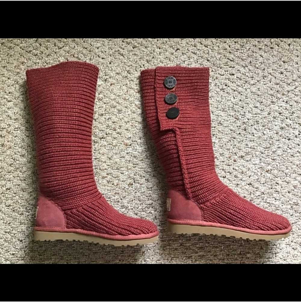Ugg UGG Wine Classic Cardy Wool Blend Boots. Size… - image 3