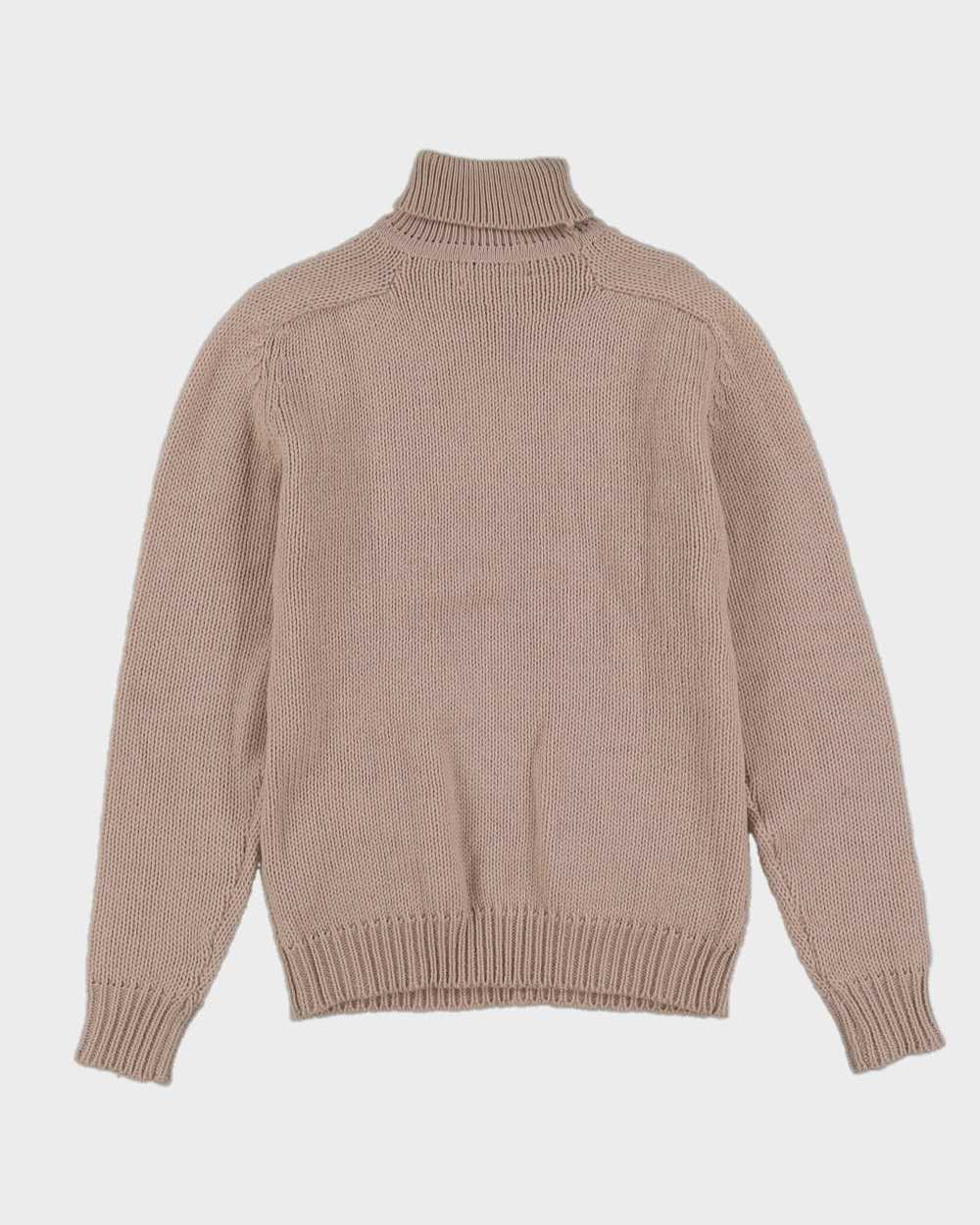 Beige With Pockets Knitted Jumper- M - image 2