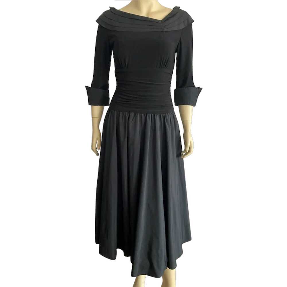 REDUCED Black 1950's Inspired Party Dress With Fu… - image 1