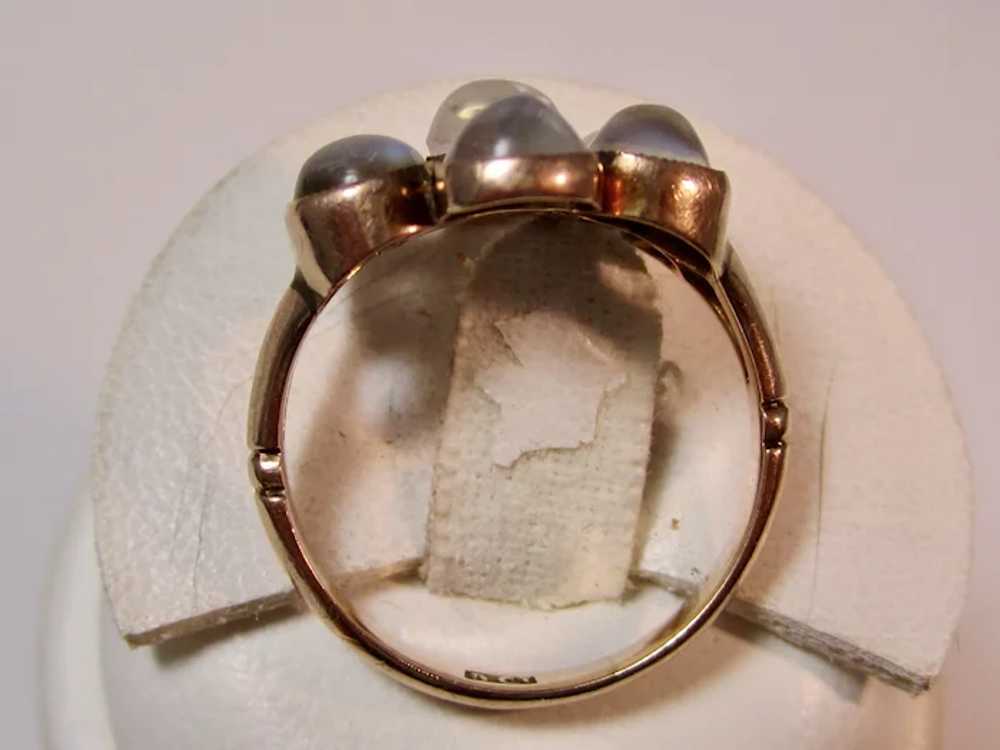 Antique Edwardian Moonstone Cluster Gold Ring - image 5