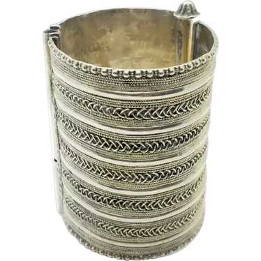 Heavy Wide Antique Sterling Silver Egyptian Reviv… - image 1