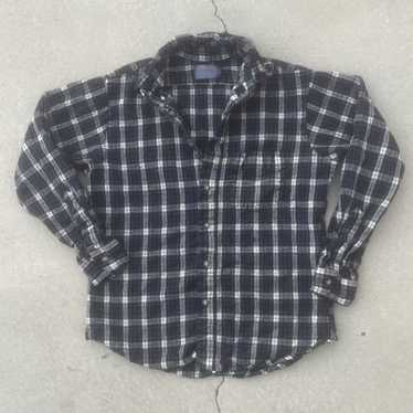 RandomRetroResale Vintage 70s 80s Trail's End Plaid Shirt Blue Acrylic Flannel Button Up Large