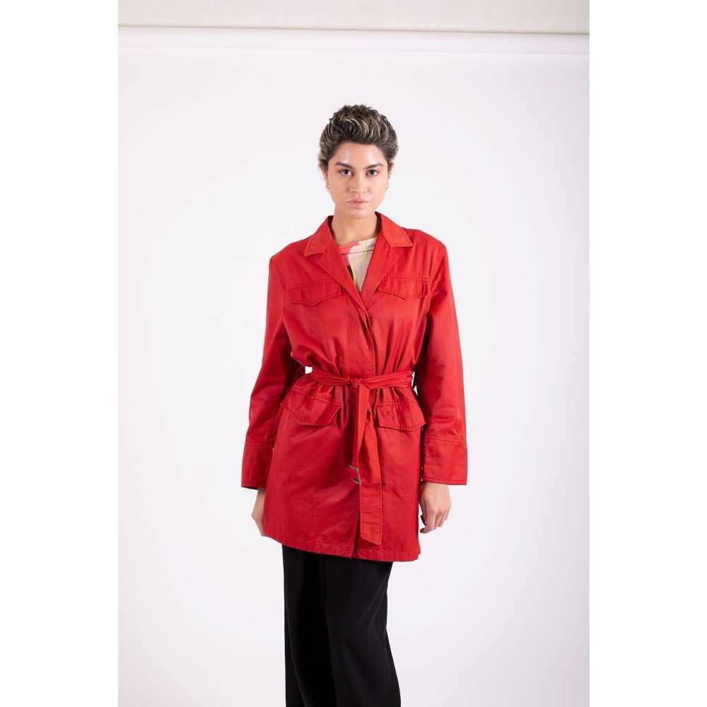 Burberry BURBERRY Vintage Red Cotton Trench Coat … - image 1