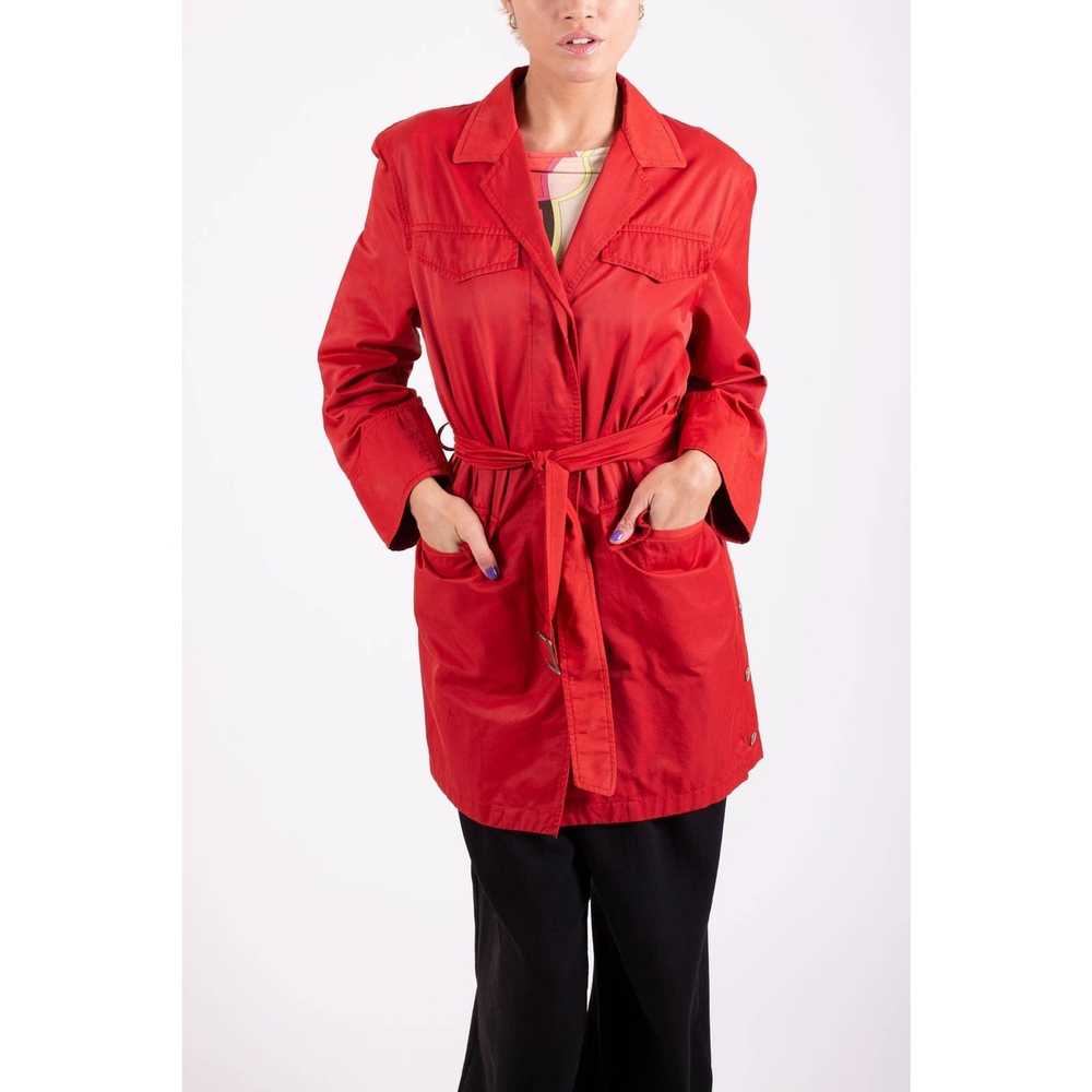Burberry BURBERRY Vintage Red Cotton Trench Coat … - image 6