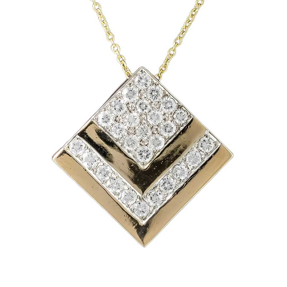 Estate Diamond Chevron Pendant - image 2