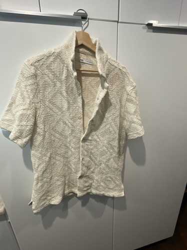 Zara Zara White Knitted Button Up Shirt