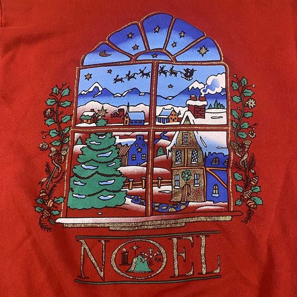 Vintage 90s Noel Red Christmas Crewneck Sweatshir… - image 4
