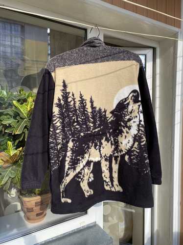 Mens wolf print fleece - Gem