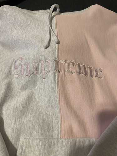 Supreme Split Old English Hooded Sweatshirt Ash Grey