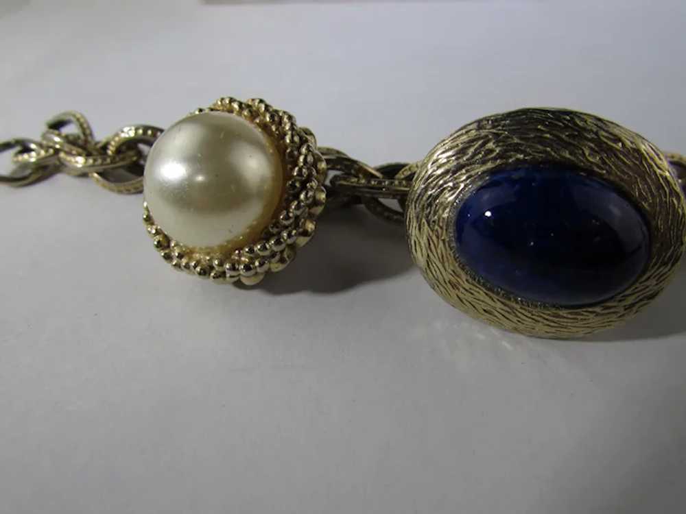 Mid Century Bracelet Signed Germany With Four Gol… - image 5